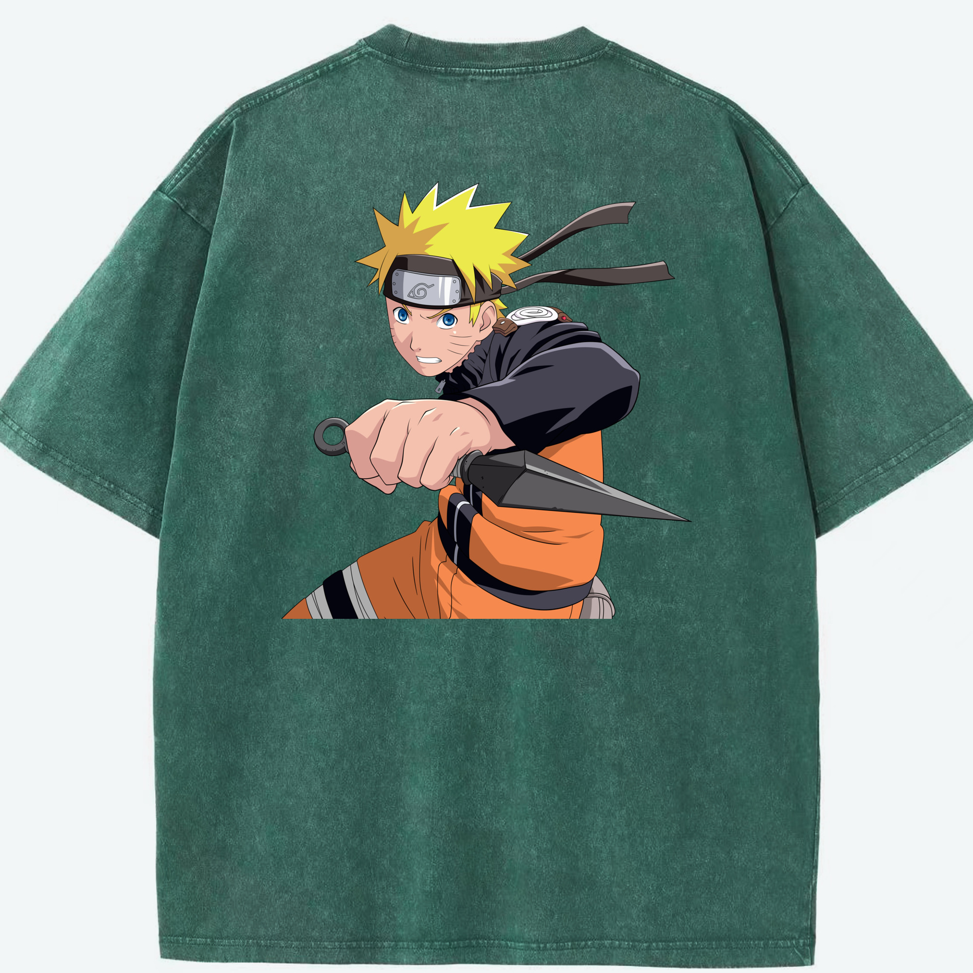 （画像用） NARUTO -ナルト- うずまき ナルト Uzumaki Naruto 綿100% ヴィンテージ風 半袖Tシャツ（背面プリント）